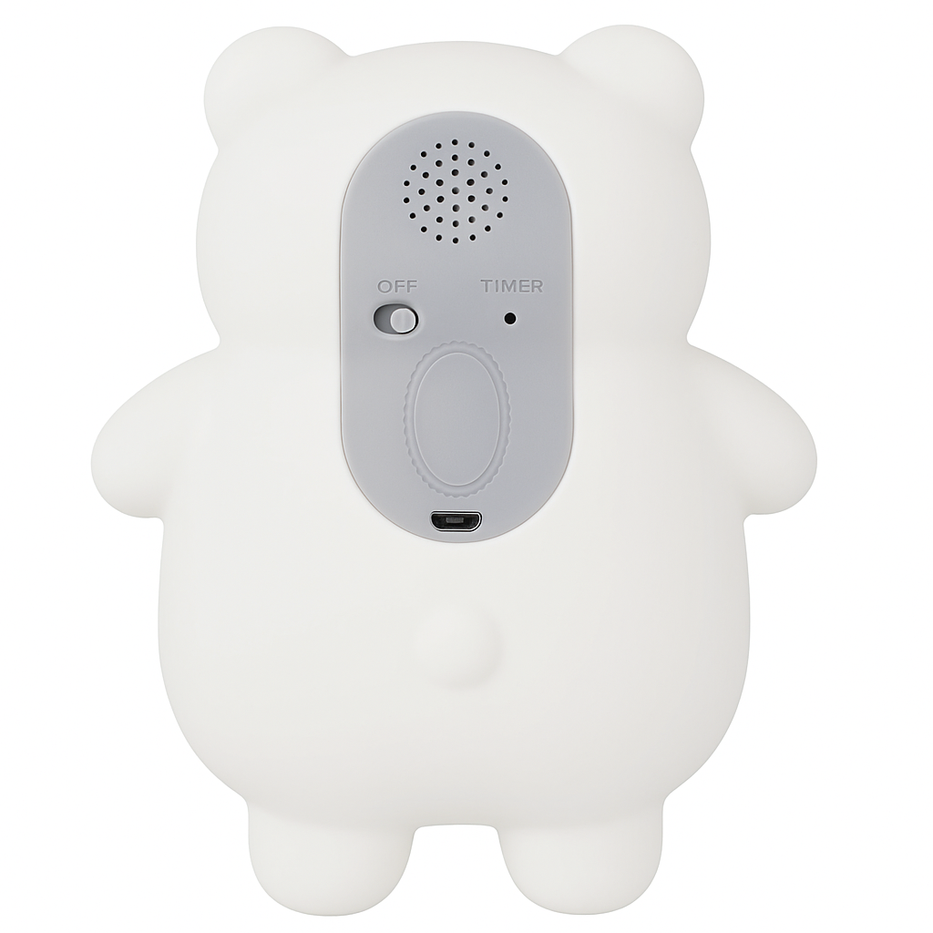 GlowBear Night Light – Soft Silicone Bear Lamp with Soothing Sounds