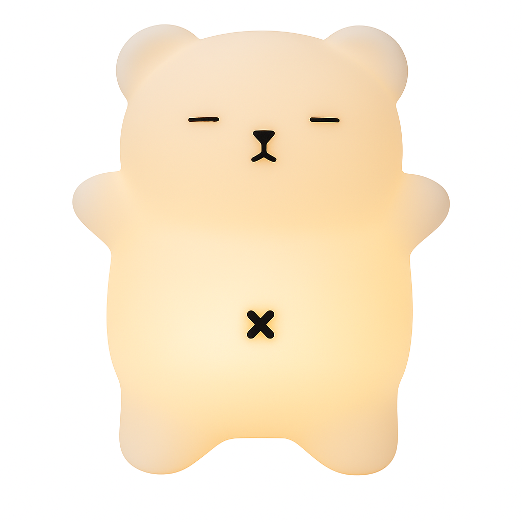 GlowBear Night Light – Soft Silicone Bear Lamp with Soothing Sounds